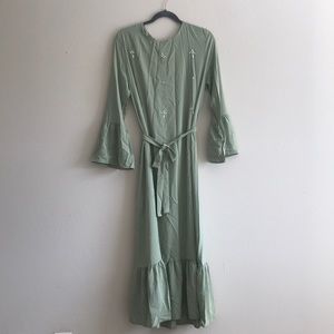 Pistachio maxi sequence dress